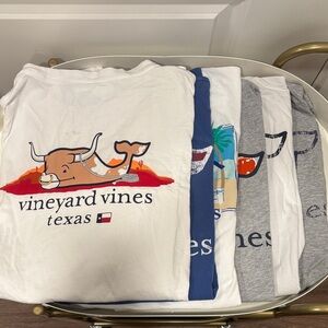 6 Vineyard Vines T-Shirts in White, Blue, and Gray